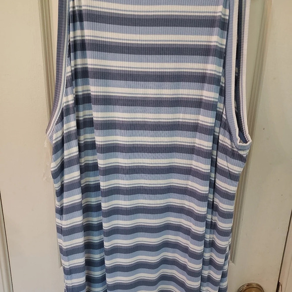 NWT Lane Bryant Blue Striped Ribbed Halter Tank Top in Size 26/28 - Picture 7 of 8
